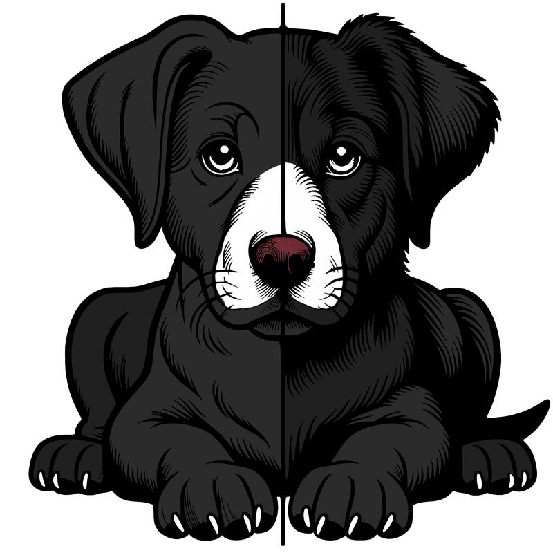 realistic dog split picture