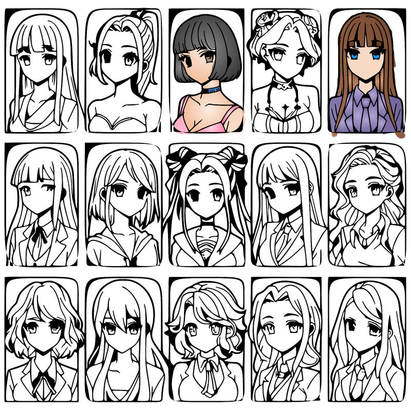 girls that look diffrent anime