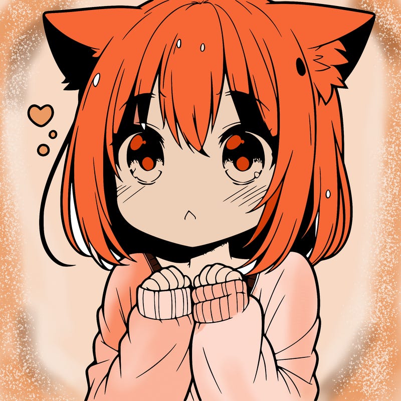 shy anime catgirl