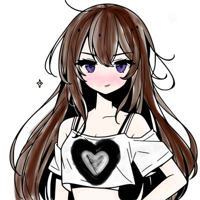 a cool anime girl with a crop top with long hair