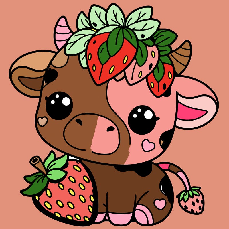 cute strawberry cow