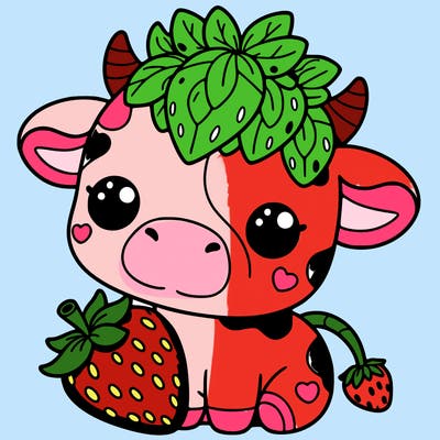 cute strawberry cow
