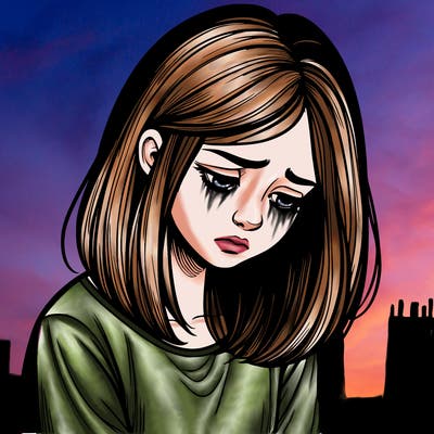 realistic sad girl