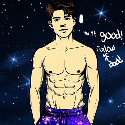realistic boy with a git body and abs