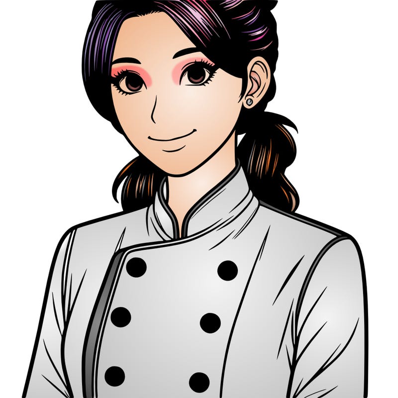 realistic asian woman cuisine chef