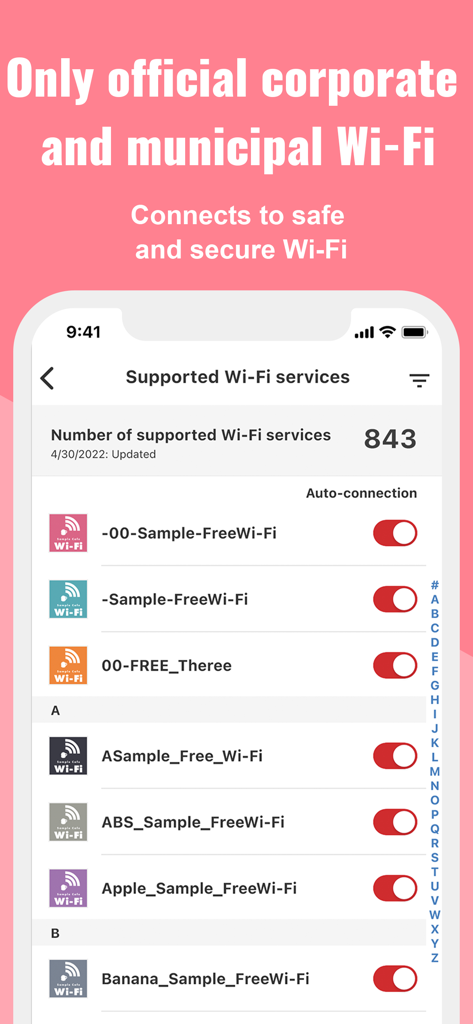 Japan Wi-Fi auto-connect - Una lista de redes Wi-Fi corporativas y municipales oficiales compatibles en Japón con interruptores de conexión automática.