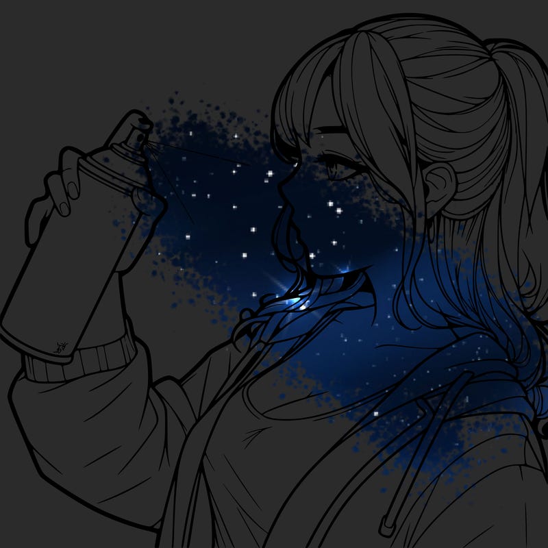 a realistic girl spray, painting