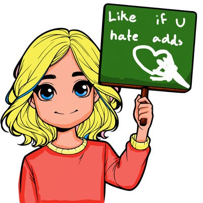 realistic girl holding up a sign