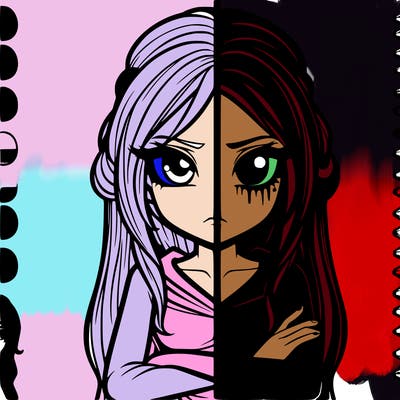 dark side girl realistic