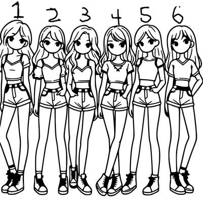 a group of girls wearing crop tops and shorts