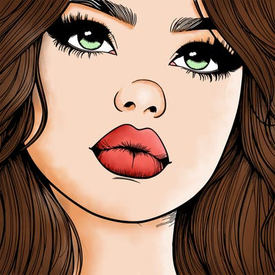 really realistic girl with lips