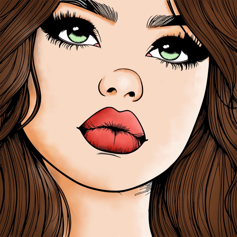 really realistic girl with lips