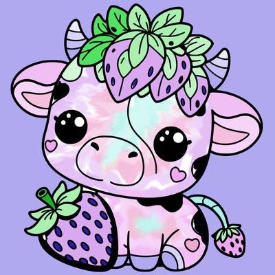 cute strawberry cow