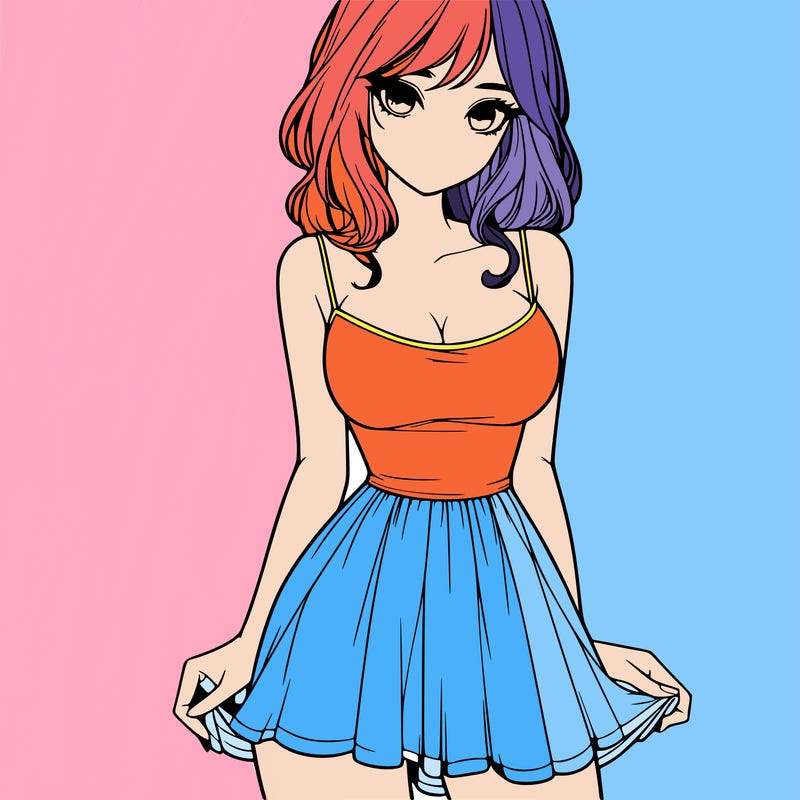 realistic girl in short dress