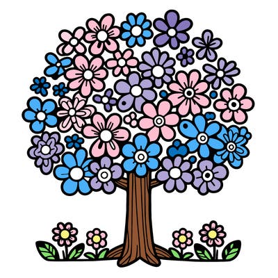 a tree made of flowers