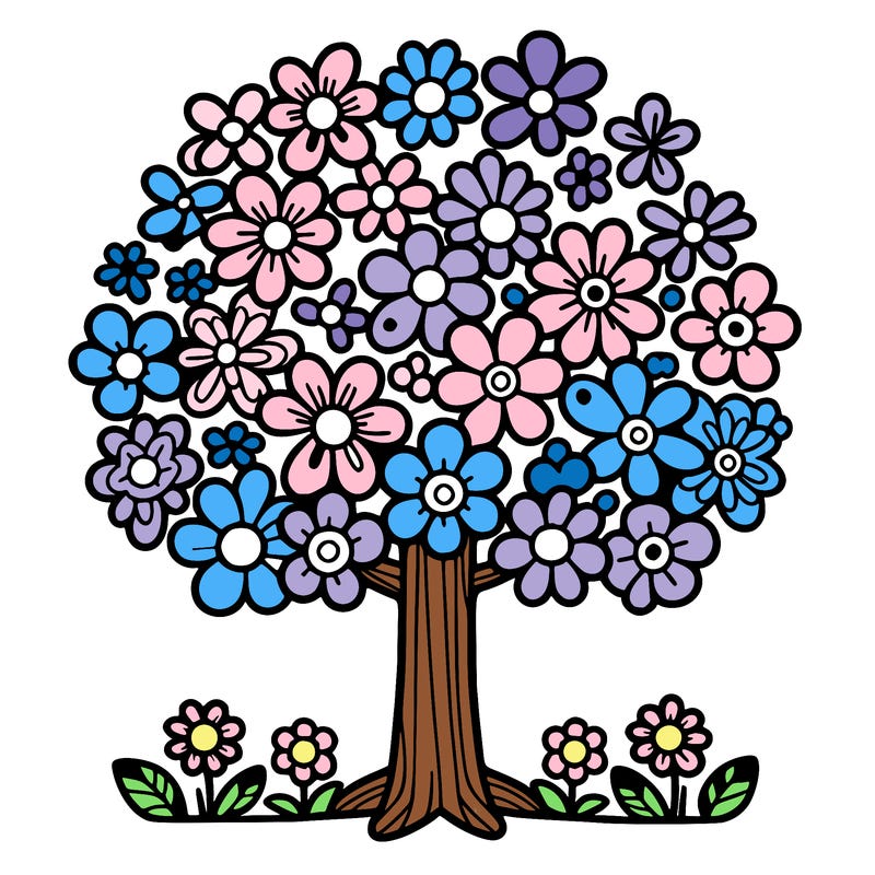 a tree made of flowers