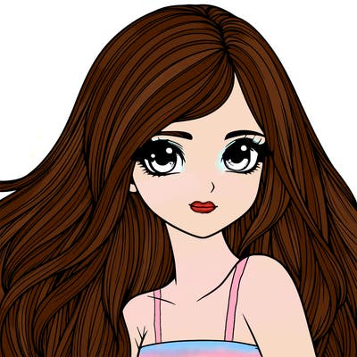 realistic girl pretty long hair