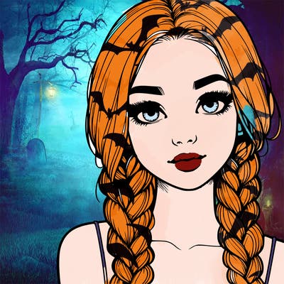 realistic girl with braids