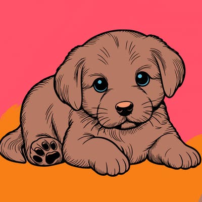 a cute realistic puppy