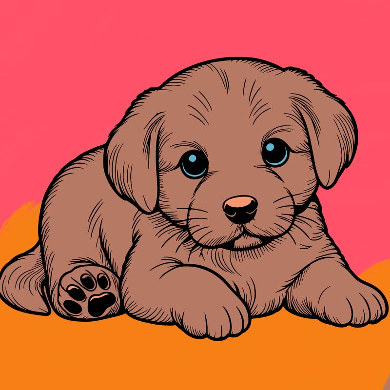 a cute realistic puppy