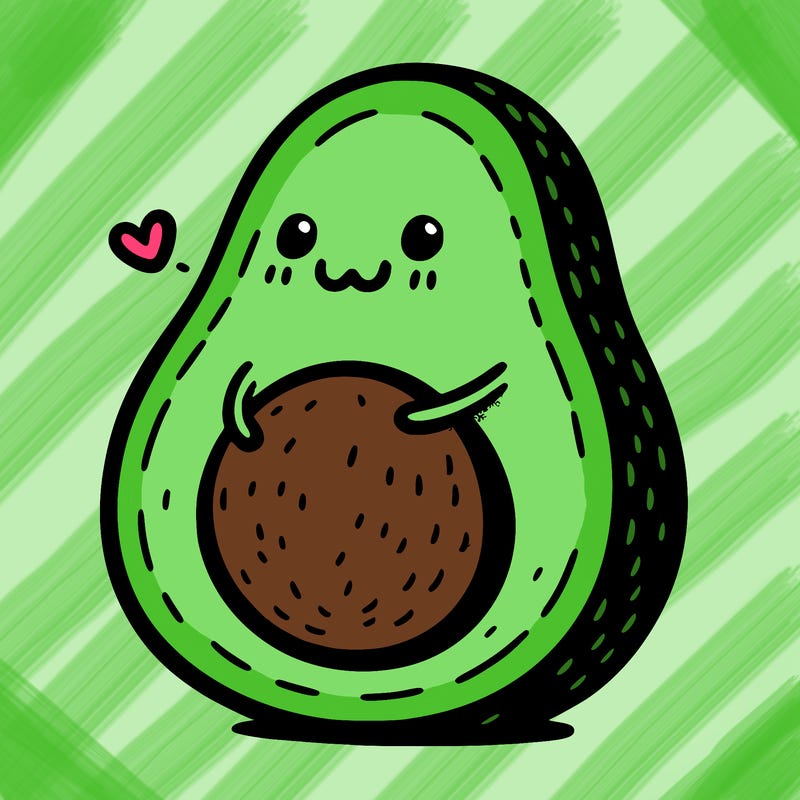an avocado hugging an avocado