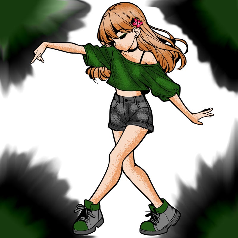 realistic girl danceing