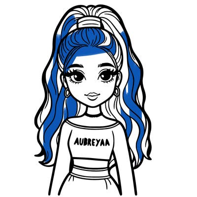 blonde girl with half up hair wearing a pink dress that says aubreyana