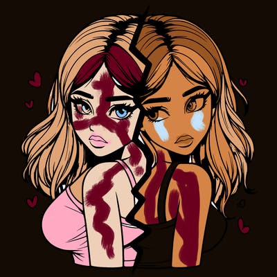 realistic girl split