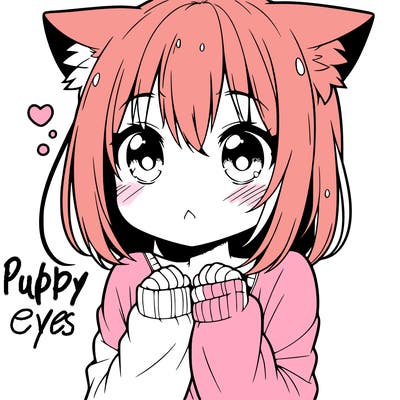 shy anime catgirl