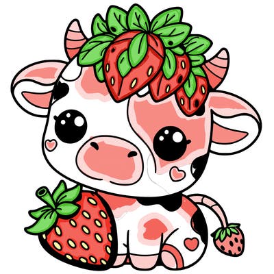cute strawberry cow