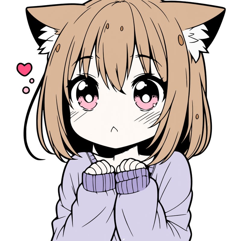 shy anime catgirl
