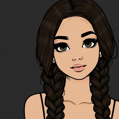 realistic girl with braids