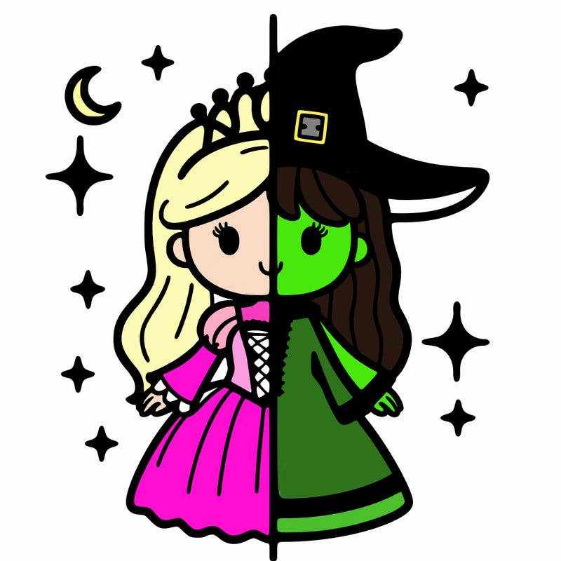 split princess and witch