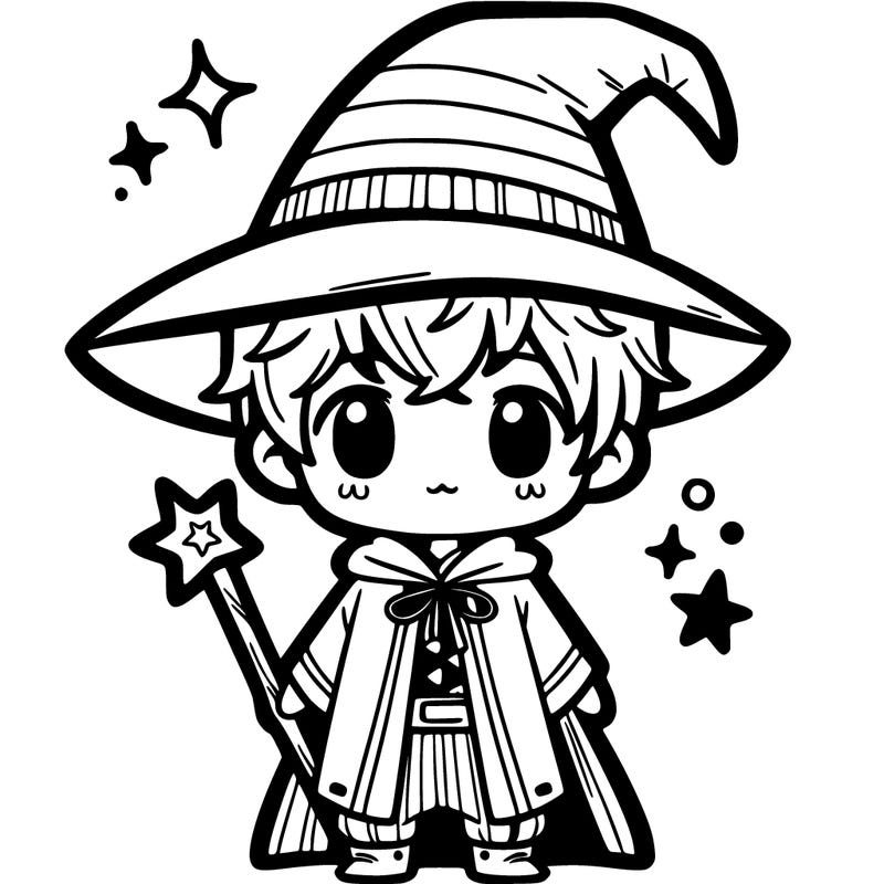 a cute wizard boy