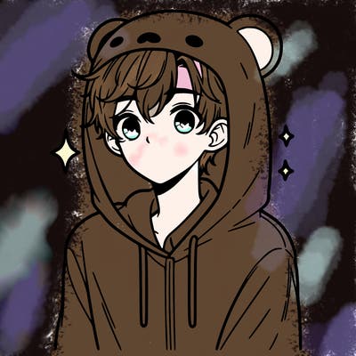 a 17 year old boy in a cute animal hoodie