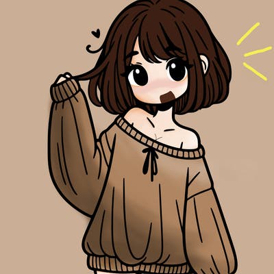 girl in baggy sweater hanging off her shoulder