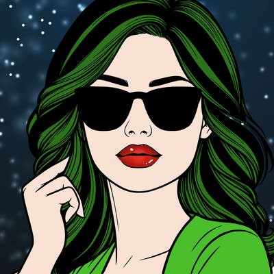 realistic woman with sunglasses