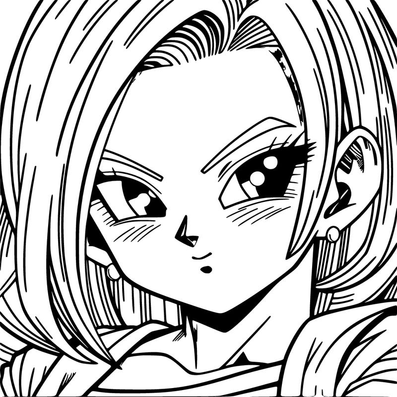 dbz anime android 18 woman, beautiful