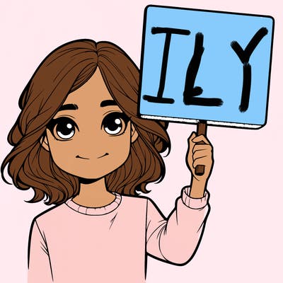 realistic girl holding up a sign