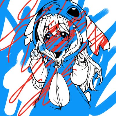 anime girl in a stitch onsie