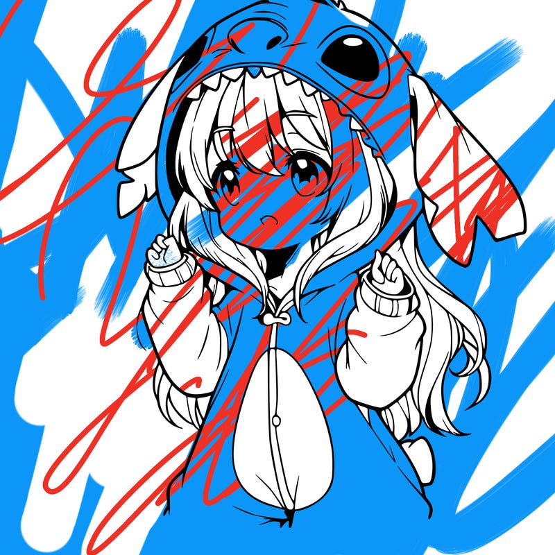 anime girl in a stitch onsie