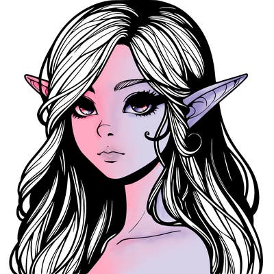 elf girl realistic dark fantasy