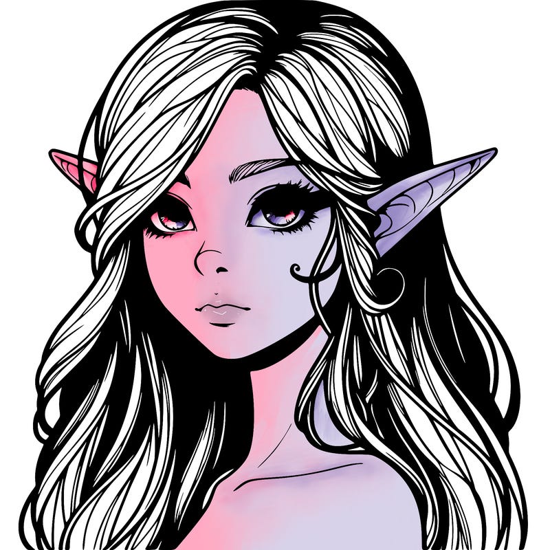 elf girl realistic dark fantasy