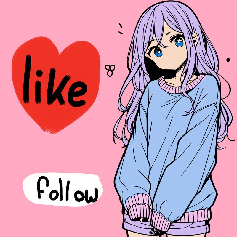 manga teen girl  in a sweater and baggy pants