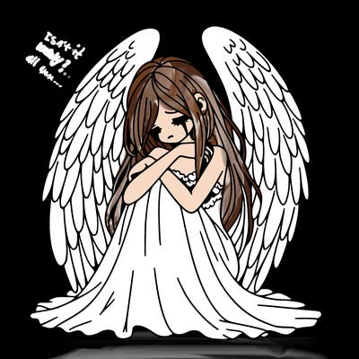 ethereal girl in grief, lonely and heartbroken