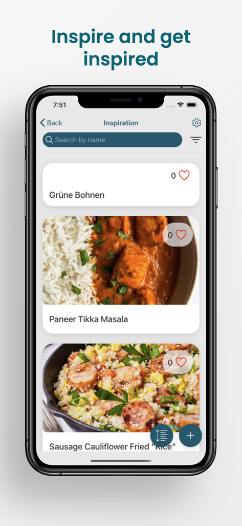 Pantrist - Shopping & Pantry - Pantrist app recipe inspiration screen showing various meal ideas and food photos