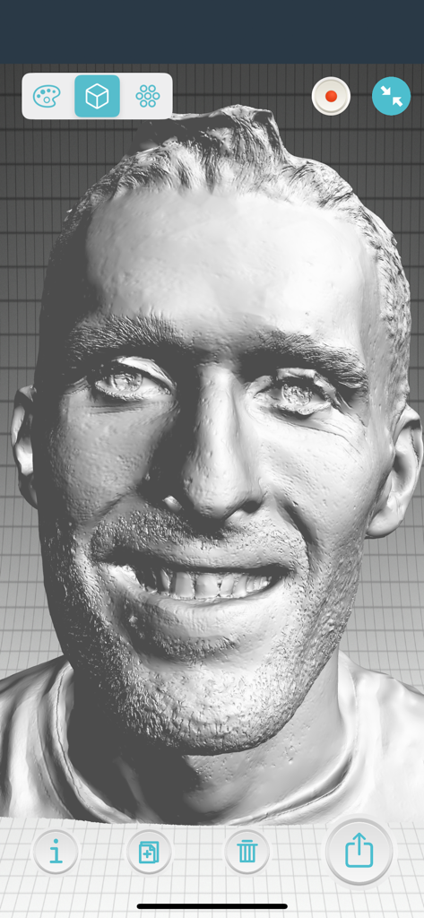 High resolution 3D face scan mesh in the Qlone Dental Pro app