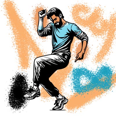 realistic man dancing