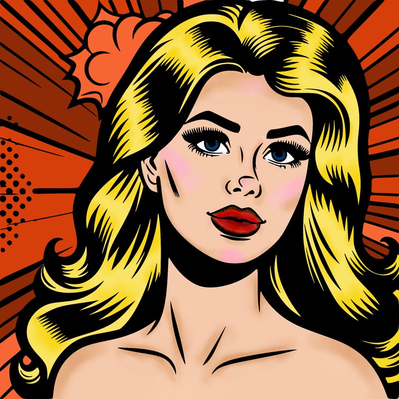 pop art style woman