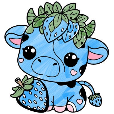 cute strawberry cow